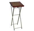 Folding gold register stand shown on a white background
