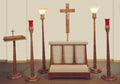 Metropolitan Devotional Furniture Set shown together in the original product finish