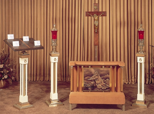 Sovereign Devotional Furniture Set shown together in the original product finish