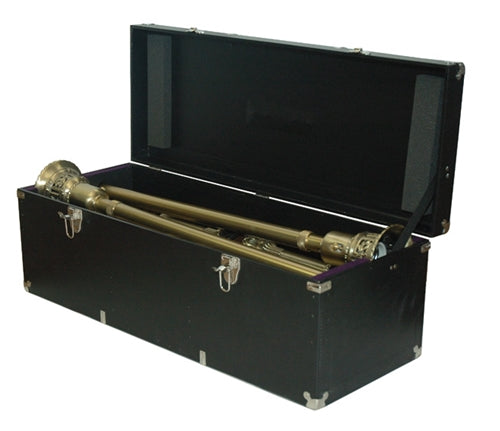 Carrying case for telescopic lamps, shown with demonstration contents